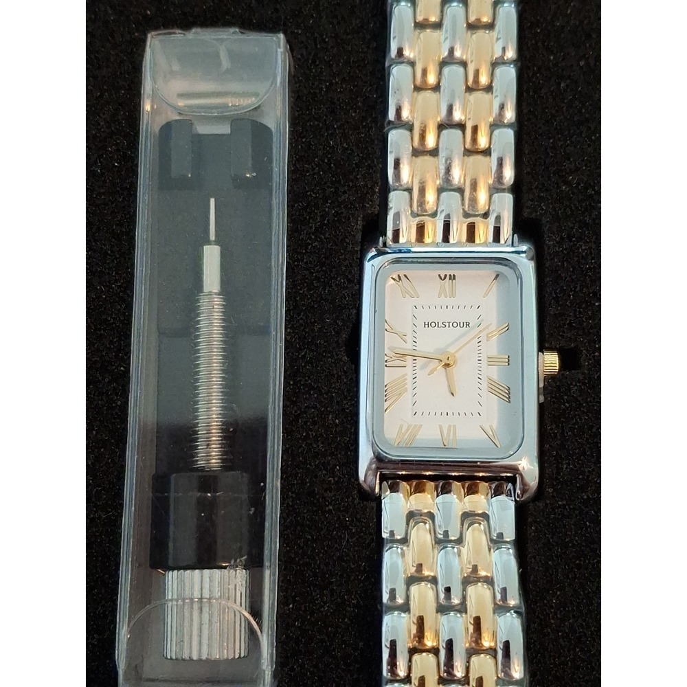 Brand New Holstour Womens Two-Toned Rectangular Watch. Quartz Movement W/ Tools. - Picture 2 of 9
